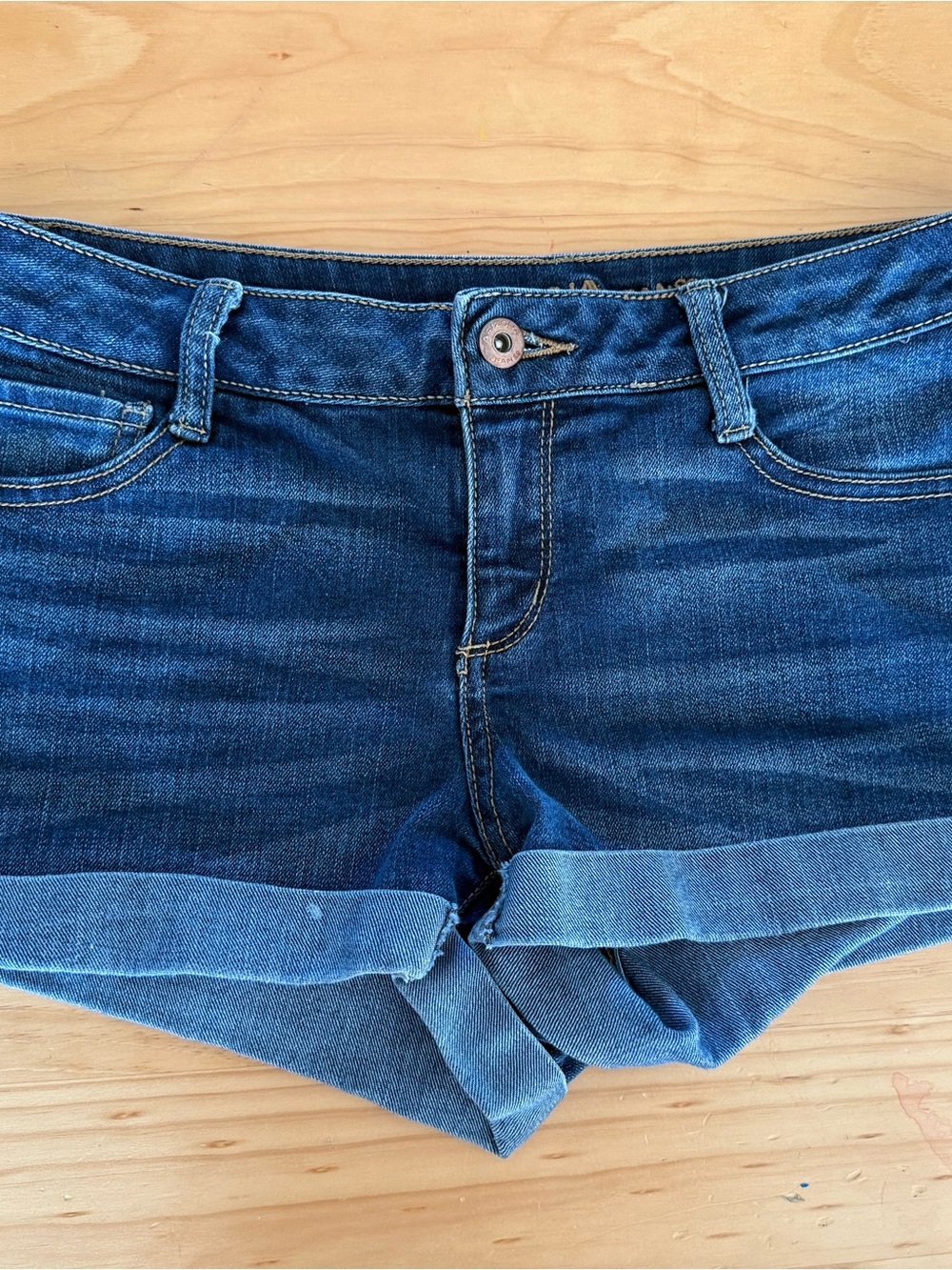 Arizona Jean Company Blue Denim Cuffed Shorts